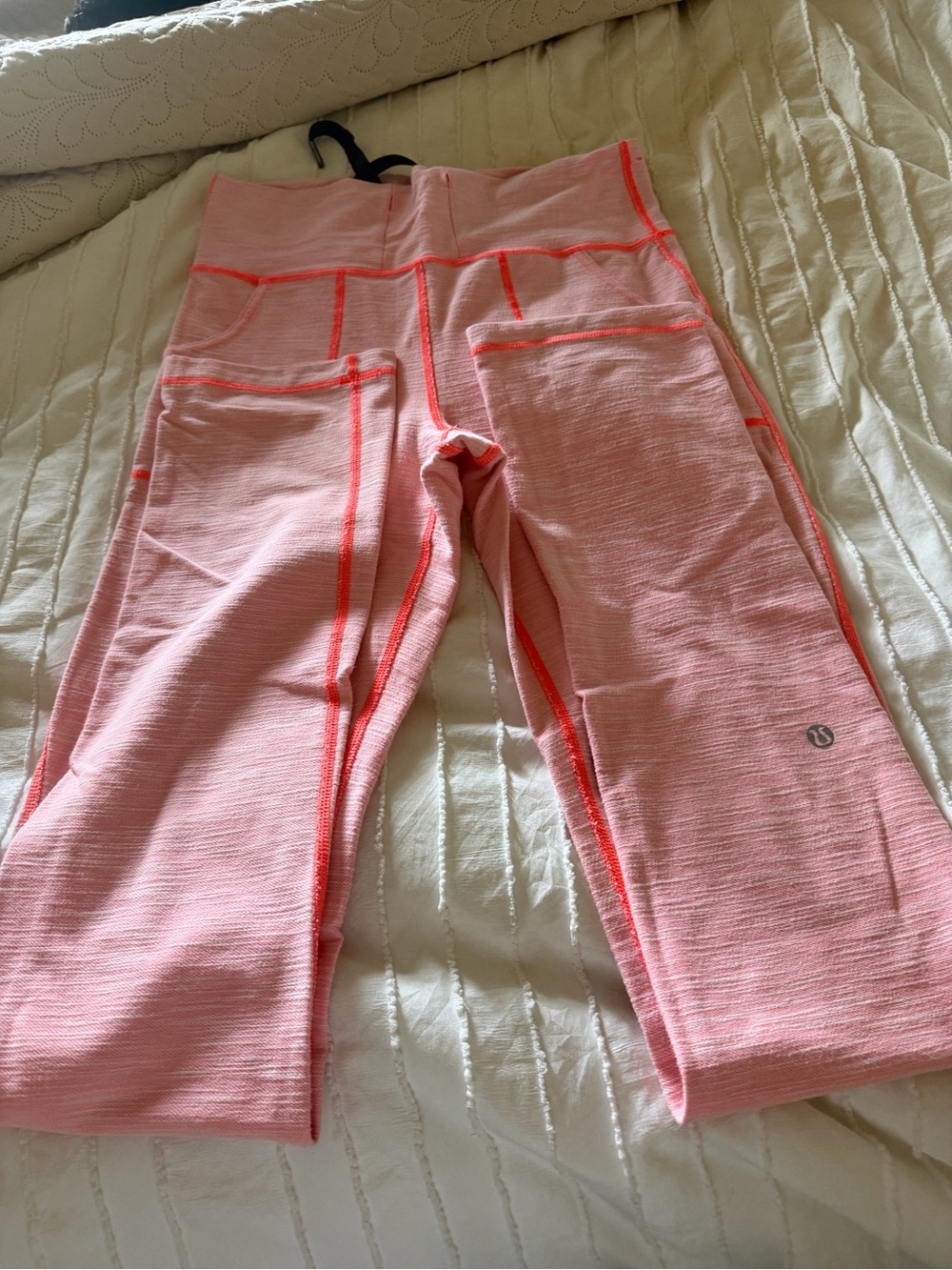lululemon athletica Pink Leggings with Neon Orange Stitching - Picture 2 of 5
